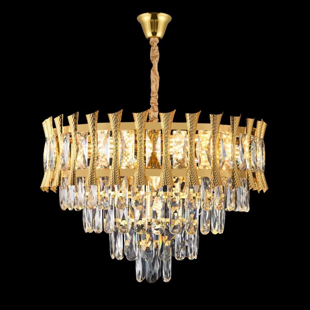 Wholesale   Retractable Crystal Chandelier Ceiling Fan With Light And Remote Control