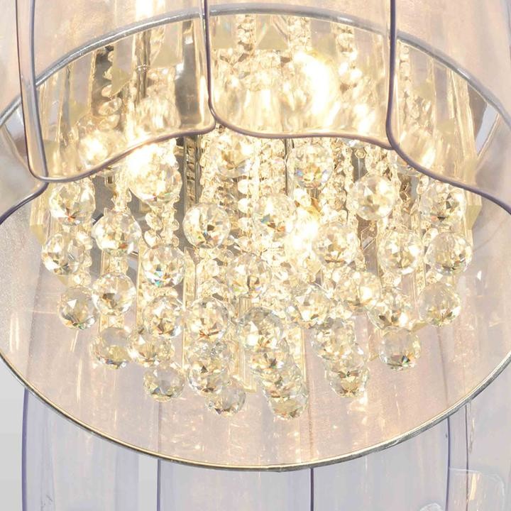 Wholesale   Modern 50 Inch LED Crystal Ceiling Fan Light , Transparent Blade Ceiling Fan With Lights