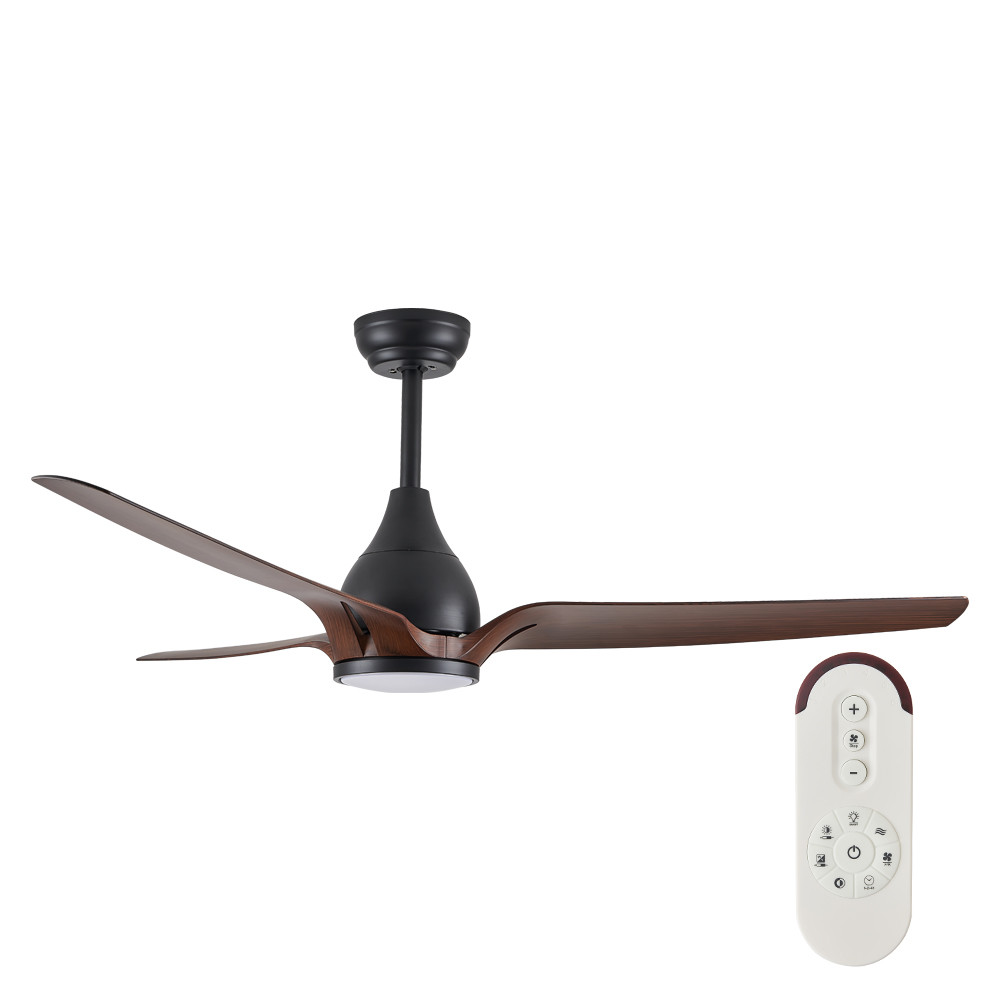Wholesale factory Dimmable Remote Control ABS Ceiling Fan Light Helicopter DC Motor Modern LED Ceiling Fan