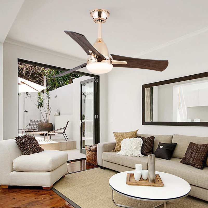 Wholesale   42 Inch High Power 3 Blades Wooden Ceiling Fan With Light And Remote Control