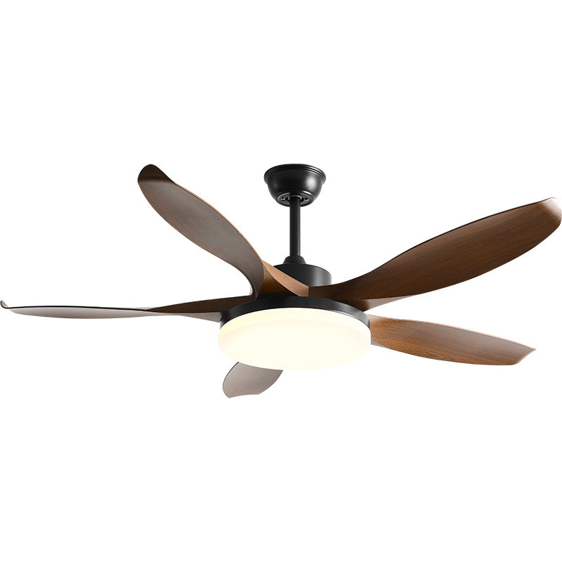 Manufacturer Minimalist Wooden Blade Ceiling Fan 46 Inch 5 Blades Household Integrated Fan Pendant Light