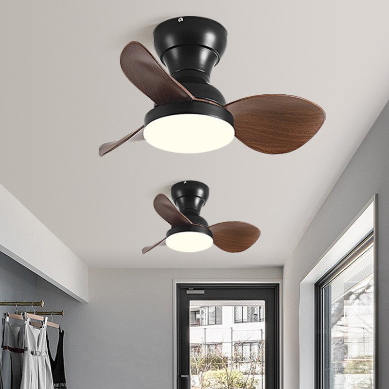 wholesale  Solid Wood Ceiling Fan 22 inch Silent Fan Pendant Light Variable Frequency