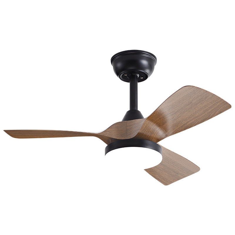 Manufacturer 32 Inch Simple Frequency Wooden Blade Ceiling Fan Conversion Nordic Home Fan Light