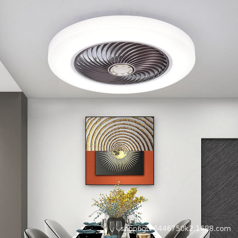 Factory Smart Ceiling Fan Fans With Lights Remote Control Bedroom Decor Lamp 52cm Air Invisible Blades Retractable Silent