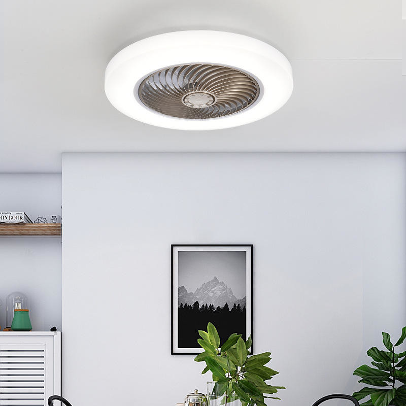 Manufactory Smart Ceiling Fan Fans With Lights Remote Control Bedroom Decor Lamp 52cm Air Invisible Blades Retractable Silent
