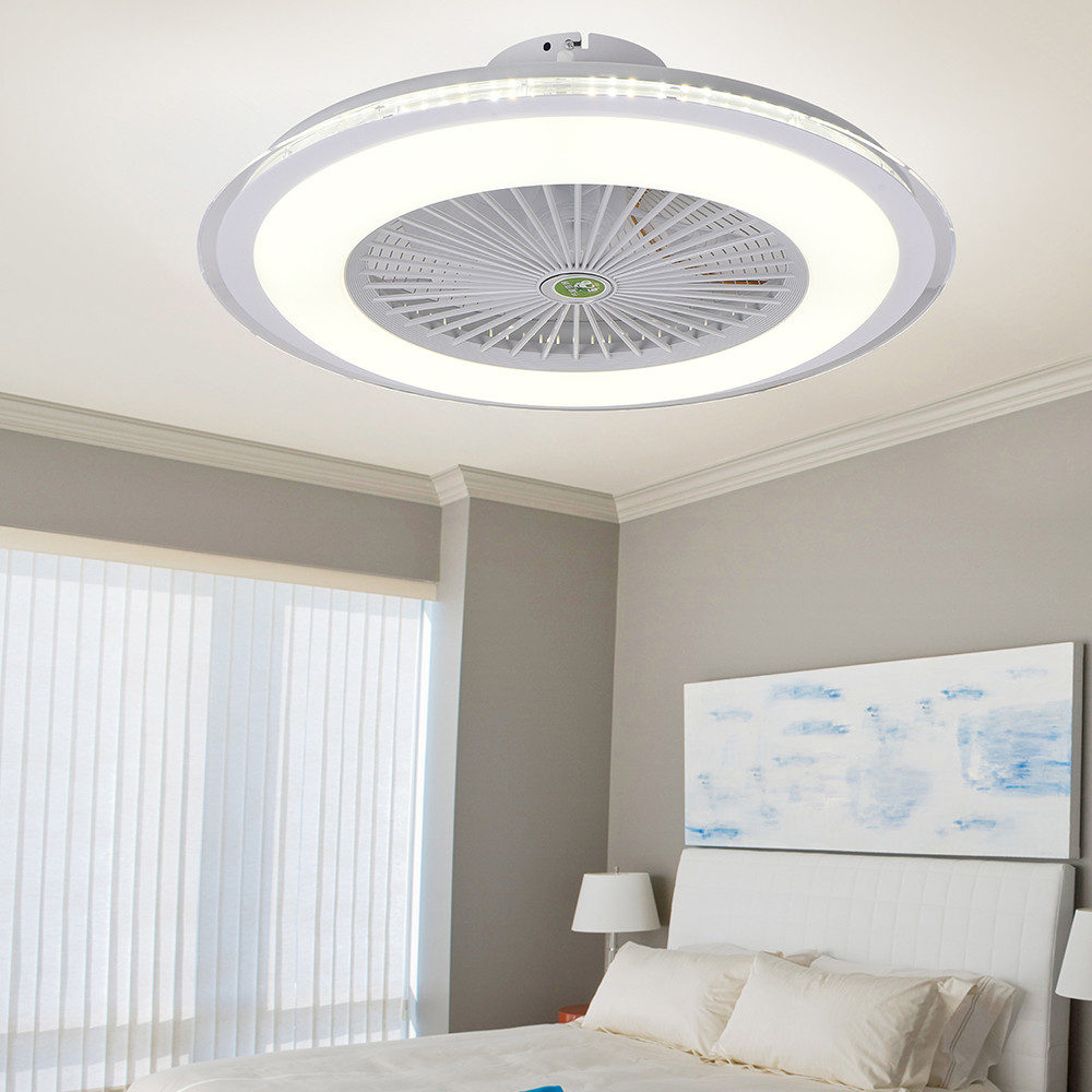 Wholesale factory Fashionable Modern Remote Control Deluxe Led Ceiling Strip Hanging Light with Fan