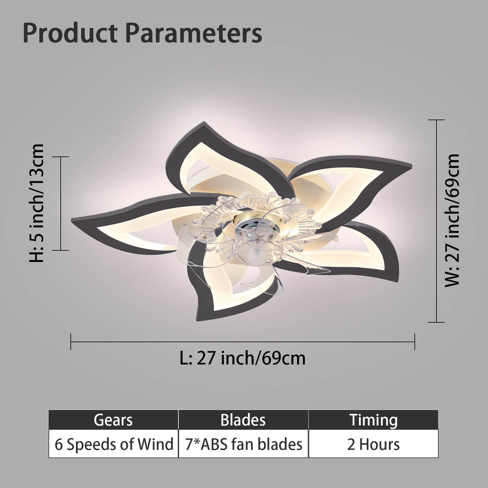 Wholesale factory 27.2 Inches Modern Style OEM ODM 50W LED Ceiling Fan Lights with Remote for Bedroom Living Room / Dining Room