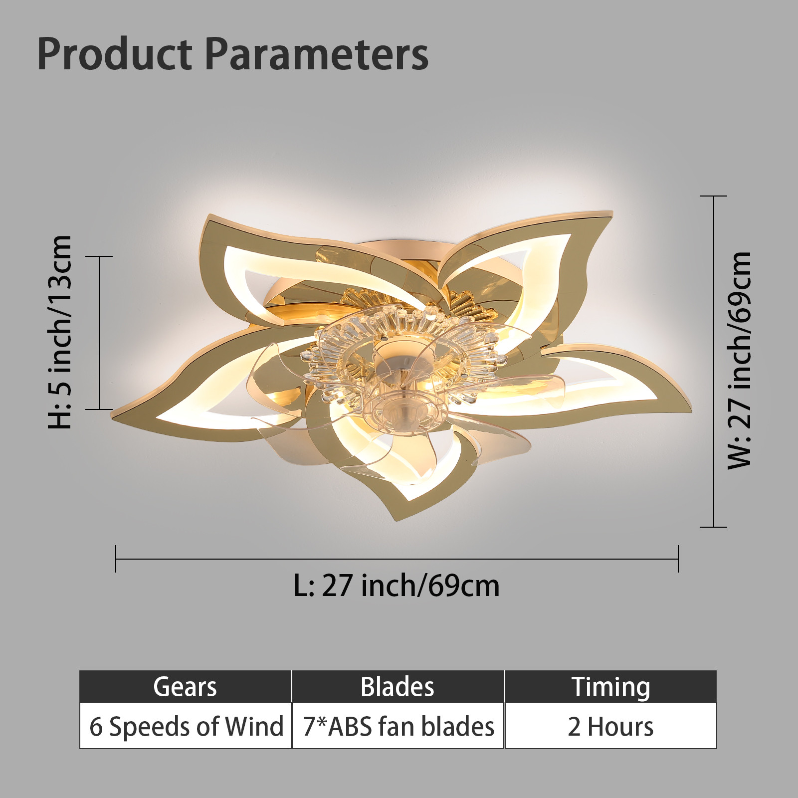 Wholesale factory 27.2 Inches Modern Style OEM ODM 50W LED Ceiling Fan Lights with Remote for Bedroom Living Room / Dining Room