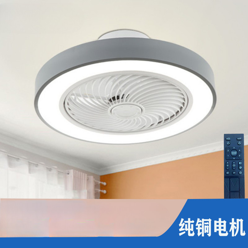 Wholesale  Macaron 110V Led Invisible Nordic Lighting Living Room Children Bedroom Ceiling Fan Lamp