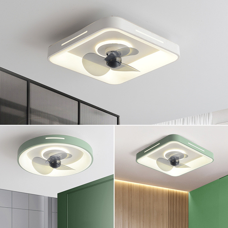 Wholesale    Nordic Simple Smart LED Ceiling Fan Ultra-Thin Modern Design for Bedroom Dining Room Remote Control Iron for Home Use