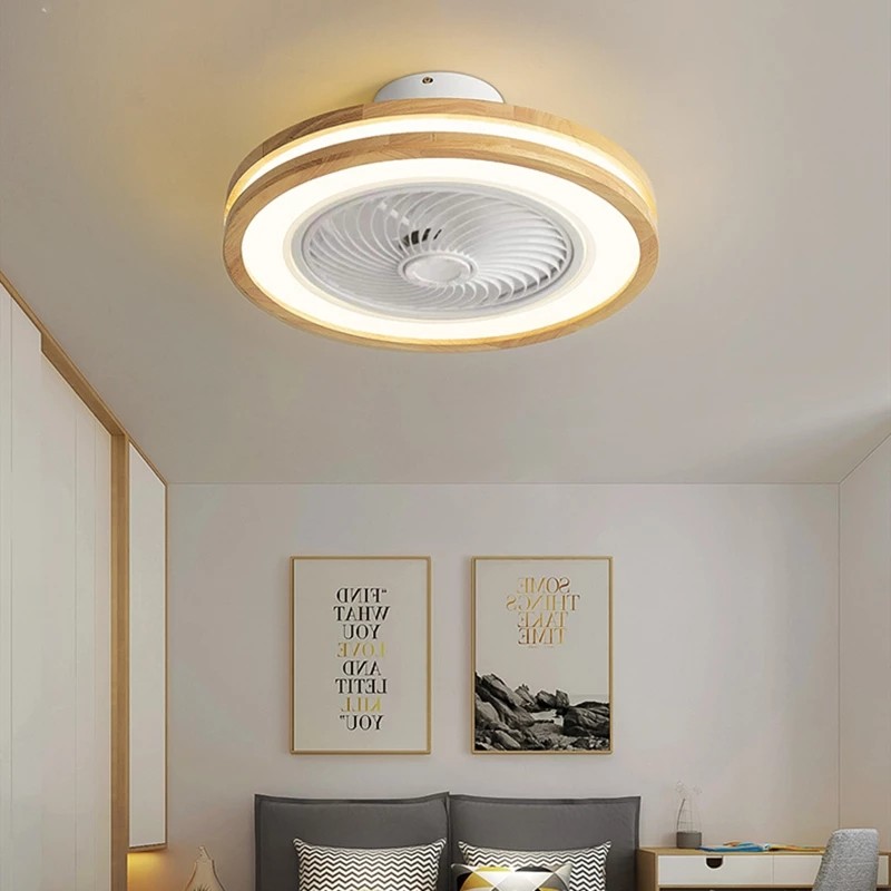 Wholesale   New Bedroom Wood LED Ceiling Fan Lamp with Remote Control Home Decorative Lighting Fans Ceiling Fan with Light