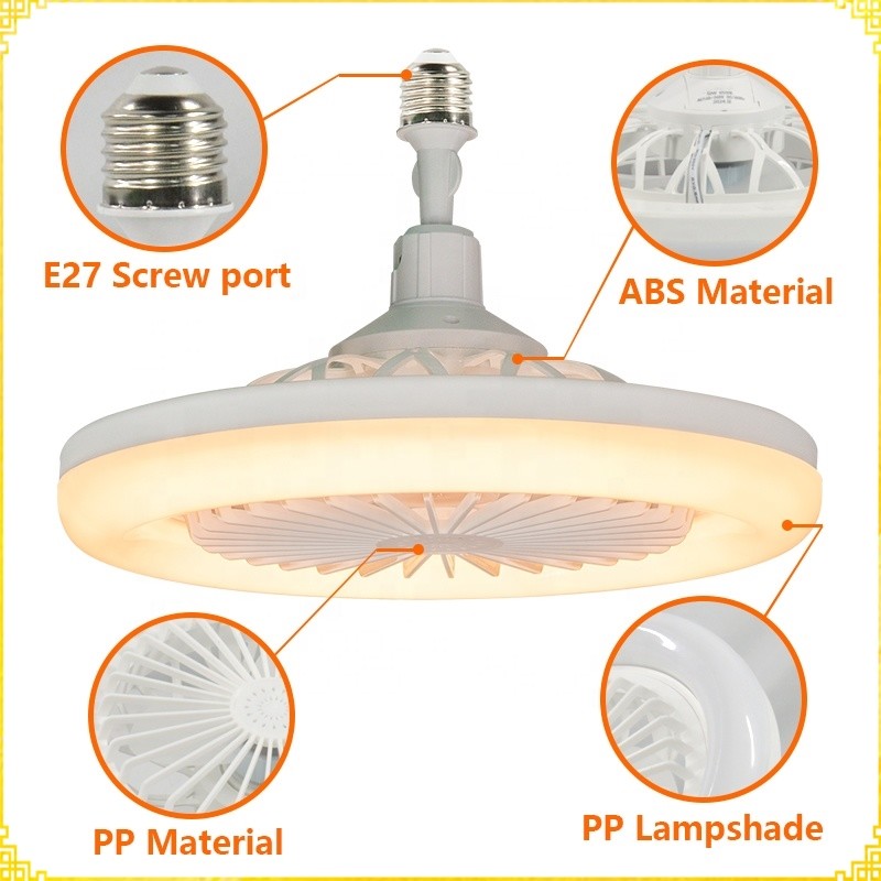 Wholesale  E27 Remote Control Ceiling Fans With Led Lights RGB 360 Degree Rotation for Home Decor Bedroom Room Ceiling Fan Lamp