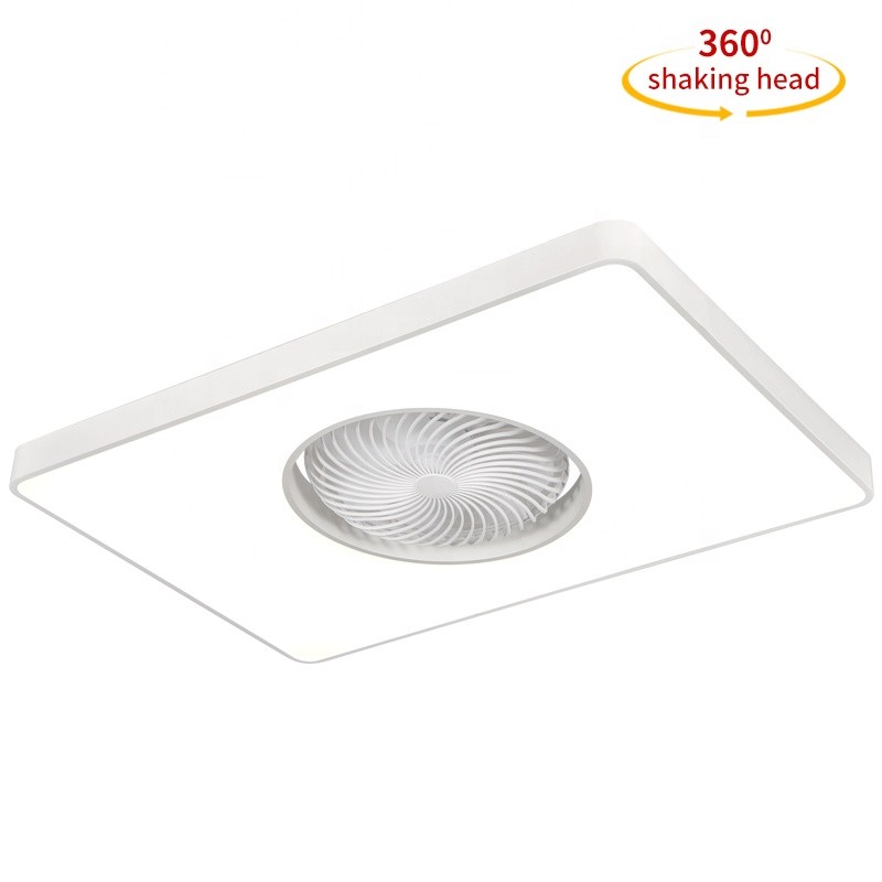 Wholesale factory 90cm Rectangle Modern LED Ceiling Fan Remote Control Bladeless Flush Mount for Living Room Bedroom Children's Invisible
