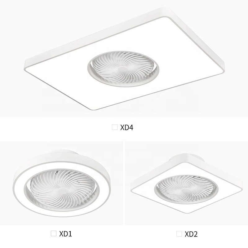 Wholesale factory 90cm Rectangle Modern LED Ceiling Fan Remote Control Bladeless Flush Mount for Living Room Bedroom Children's Invisible
