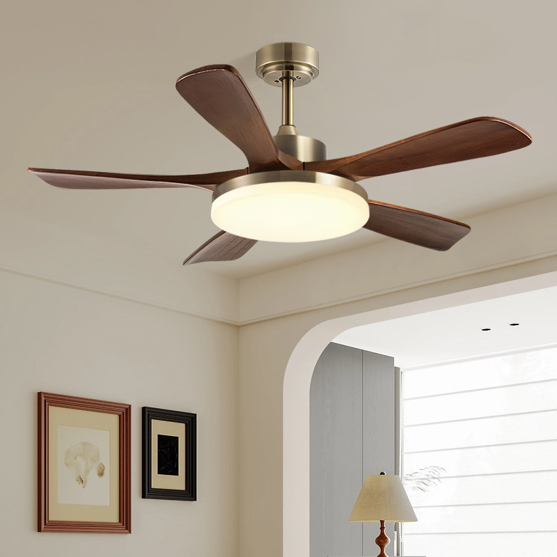 wholesale, manufacturer, factory，batch,tailered, customized     56-Inch Modern Ceiling Fan With Light 5 Blades Black / White For Living Room Remote Control Iron Body DC Motor