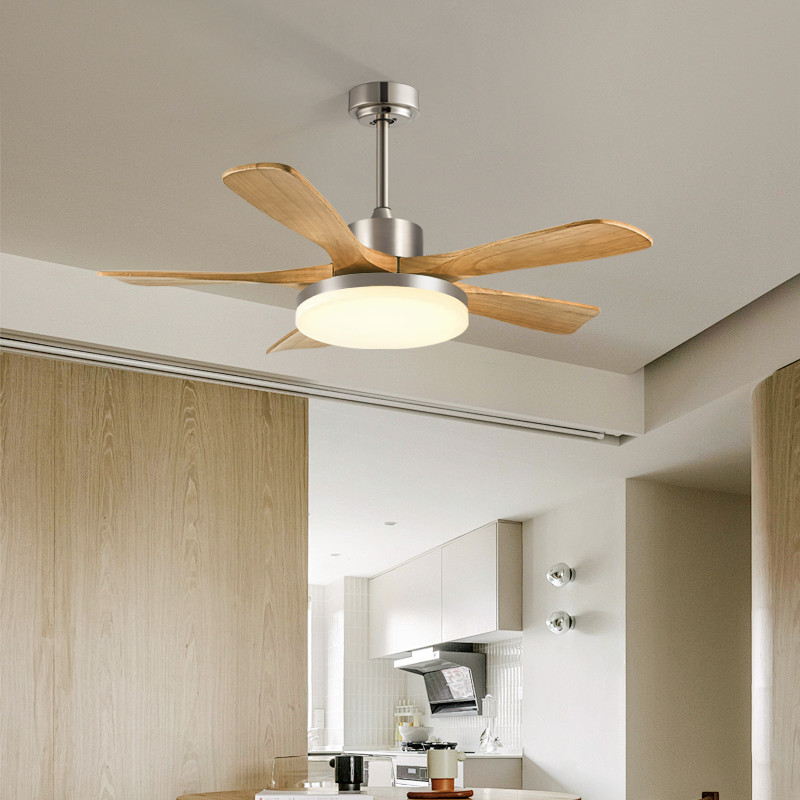 wholesale, manufacturer, factory，batch,tailered, customized     56-Inch Modern Ceiling Fan With Light 5 Blades Black / White For Living Room Remote Control Iron Body DC Motor