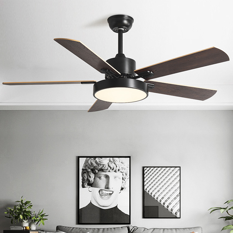 Wholesale Household 52 Inch DC Motor Solid Wood 5 Blades Modern Home Decor Mute Bldc Led Ceiling Fan With Light Remote Control