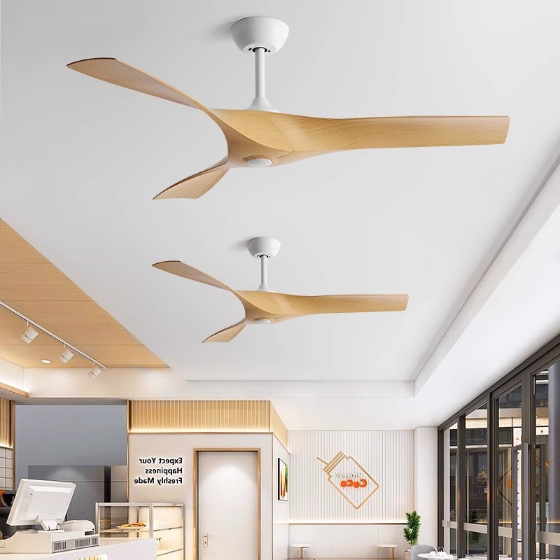 Wholesale Factory Large Modern Retro Industrial Ceiling Fan for Dining Living Room Variable Frequency Mute Remote Control Non-Light LED Plastic