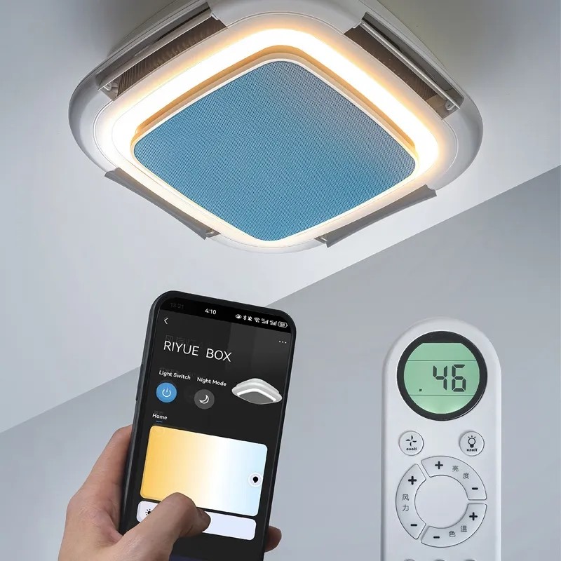Wholesale factory Model 7023 Newest Smart Ceiling Fan with Light Bedroom Fan Light Vaneless Fan Ceiling Light