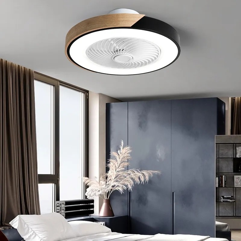 Manufacturer  20-Inch Low Profile Ceiling Fan with ABS Remote Control Small Bedroom Three-Light (Black White Grey) Light Color Options
