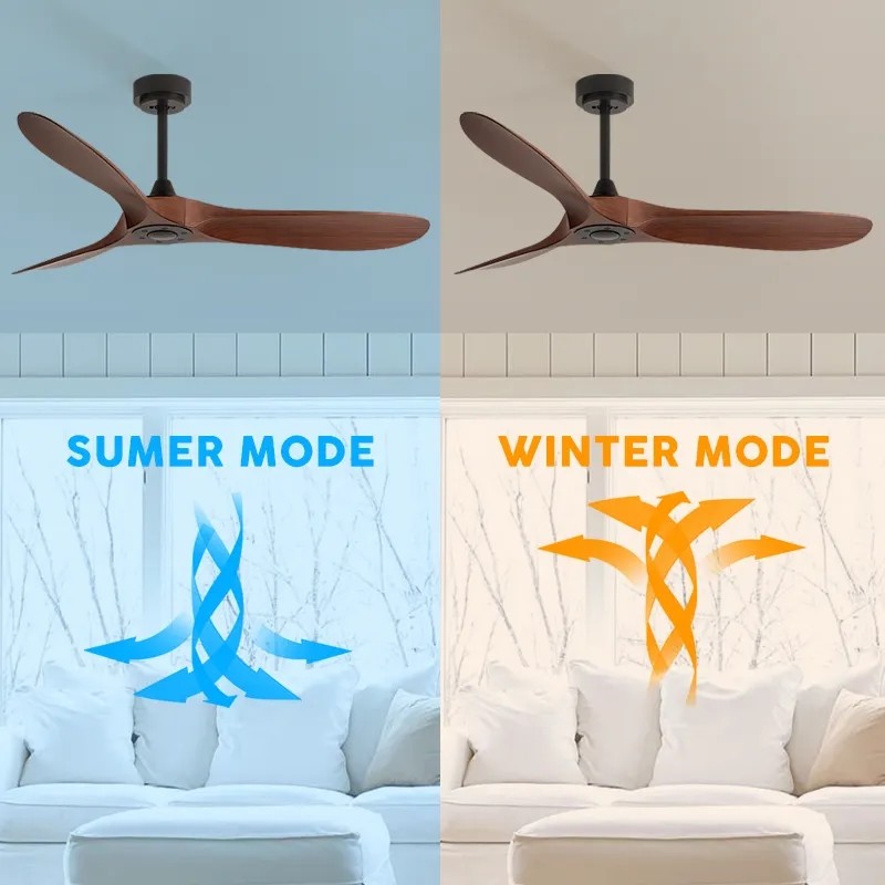 Manufacturer 42/52/60/72 Inch ABS Blade AC/DC Customize Tuya Wifi Smart Motor Remote Control Modern 3 Blade Ceiling Fan