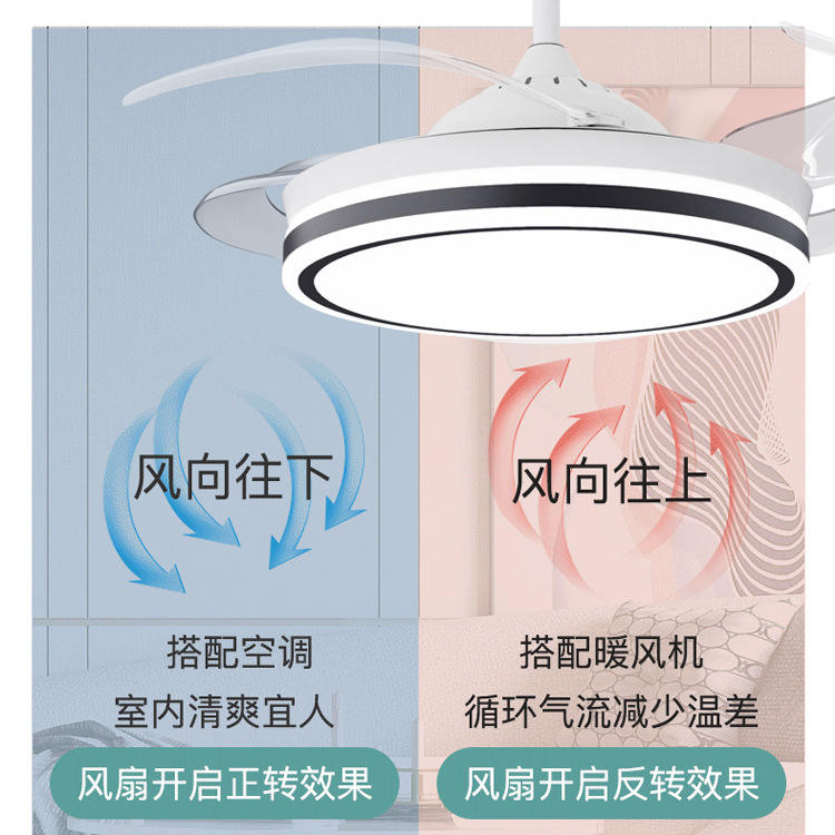 Manufacturer 42-Inch Modern Simple LED Fan Lamp with for Bluetooth Frequency Conversion 110V-220V Wide Pressure for Living Room