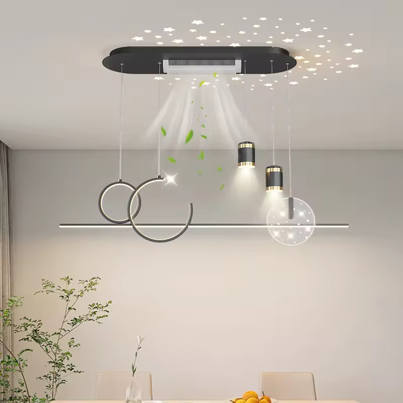 Factory Modern 2024 New Full Spectrum Eye protection Leafless Ceiling Fan with Light Ceiling Light Living Room Fan Light
