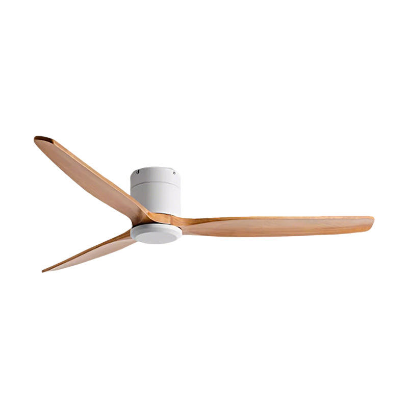 Manufacturer Smart Ceiling Fan Flush Mount Smart Remote Control 3 Wooden Blades Ceiling Fan
