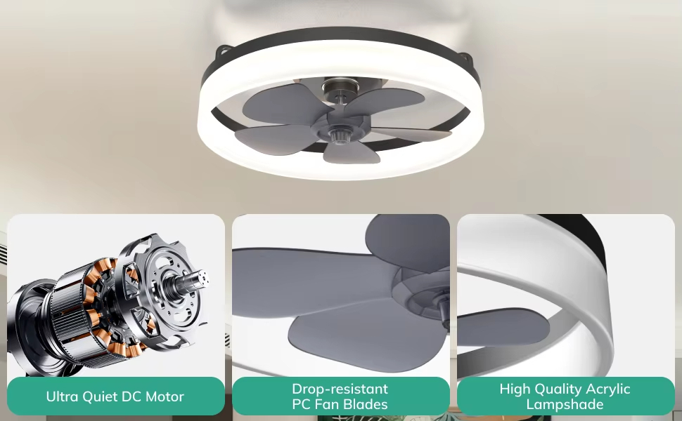 Wholesale factory Modern Dimmable Led Fan Ceiling Light Led Remote Control