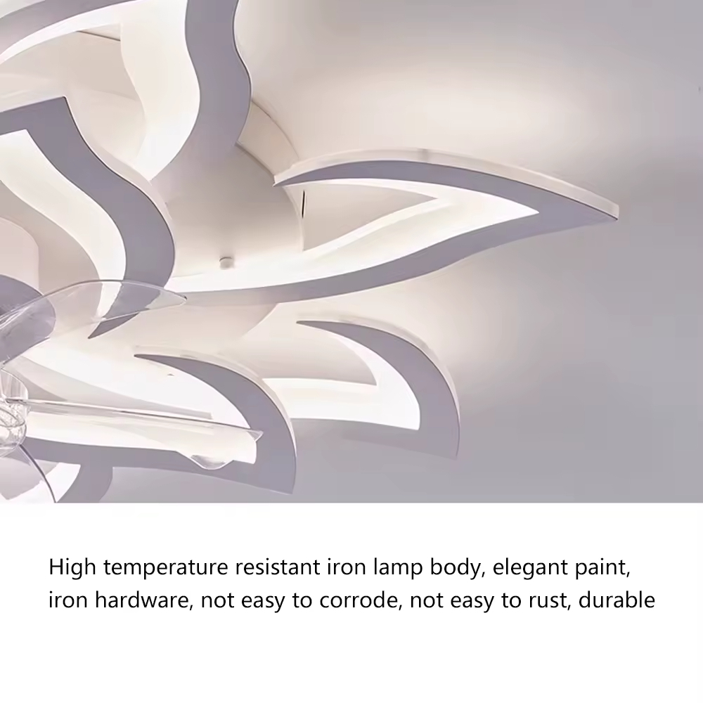 Wholesale factory Intelligent Lighting, Modern Indoor Surface Mounted Flower Lights, Kitchen Bedroom Living Room LED Ceiling Fan Lights