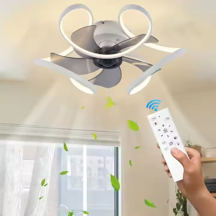 Manufacturer Ceiling Fan Light Bedroom Light Fan Integrated Restaurant Ceiling Lights Creative Modern Invisible Fan Chandelier