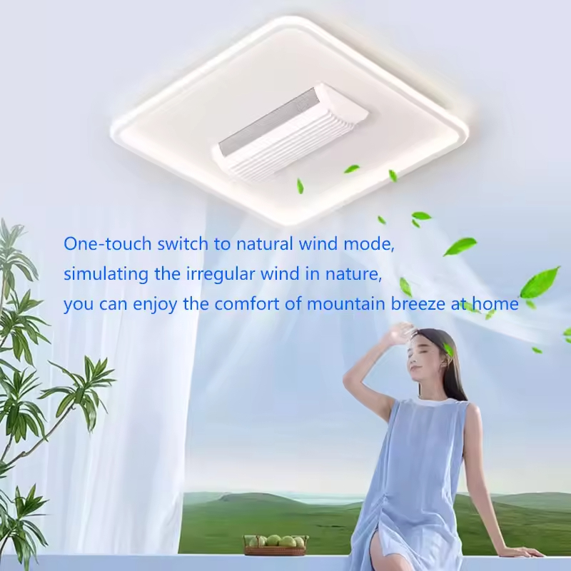 Manufacturer Three Color Strong Wind Anti Flicker No Blades Living Room Bedroom Dining Room Remote Control Silent Fan Light