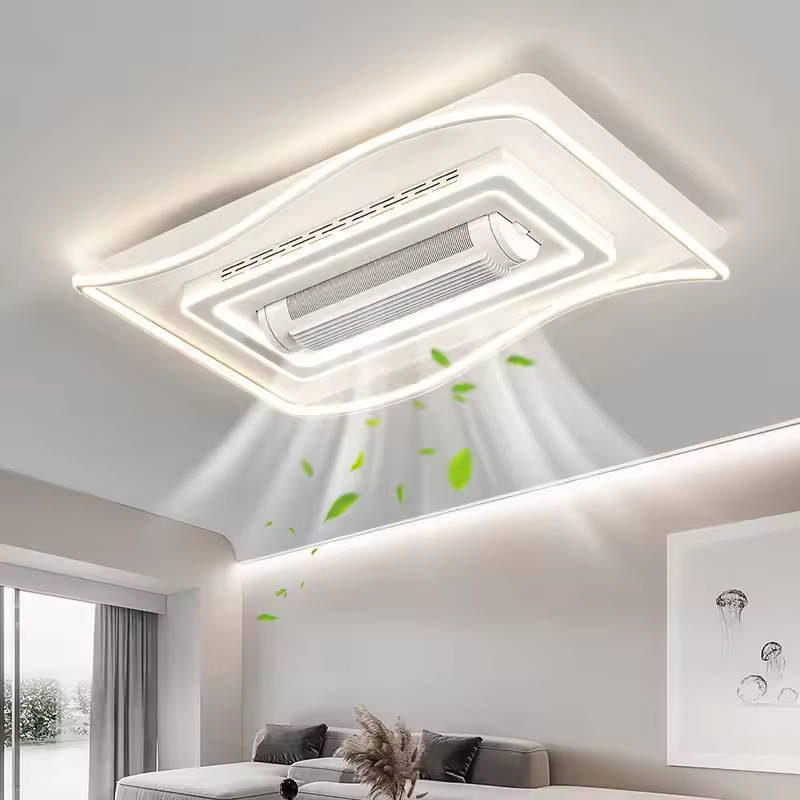 Wholesale   Modern Bladeless LED Lighting Iron Body Air Conditioner for Living Room & Bedroom High-Silent AC Motor Remote Control Switch