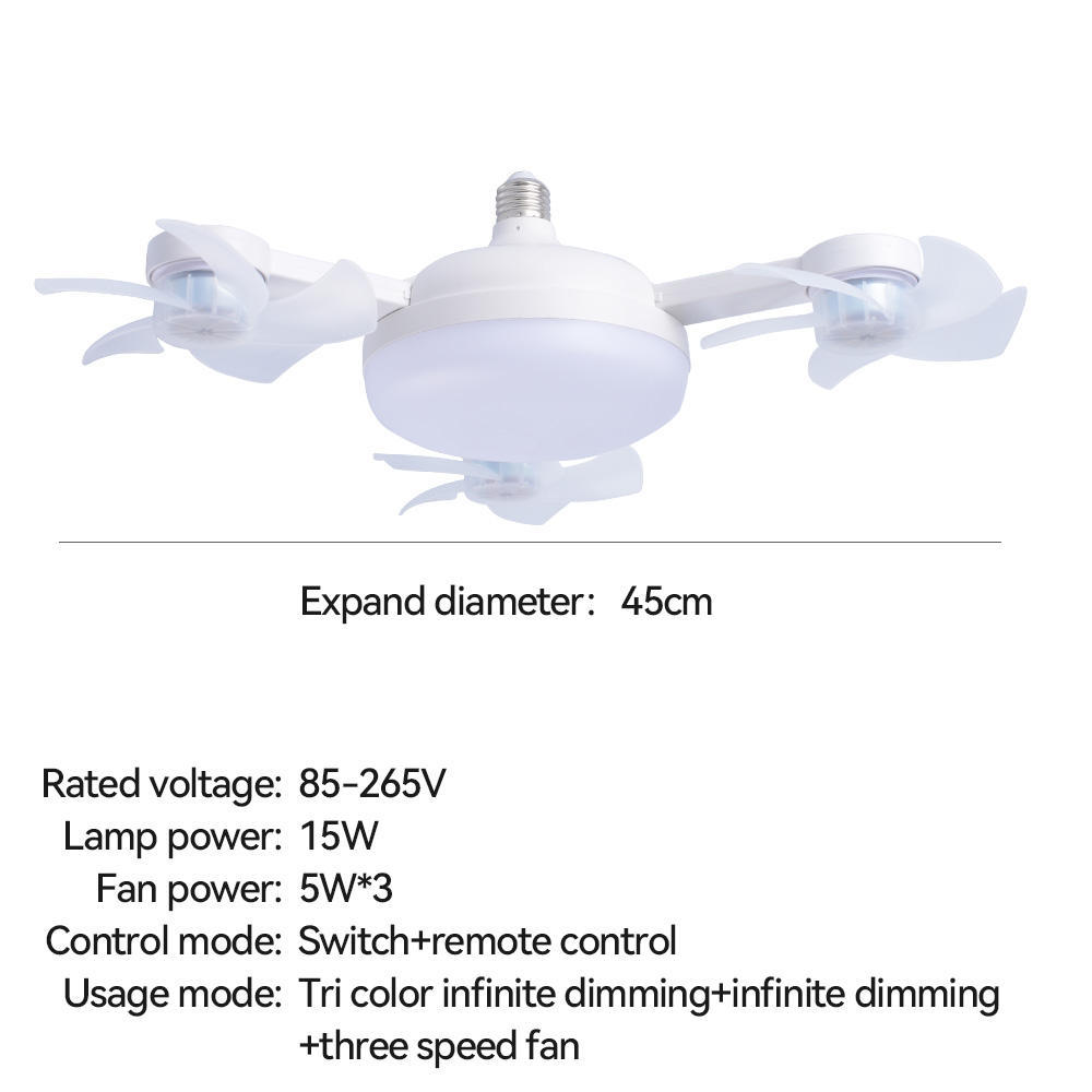 Wholesale   4 Heads Fan LED Light Drone-Shaped Remote Control Indoor Bedroom AC 85-265V Ceiling Fan Lamp