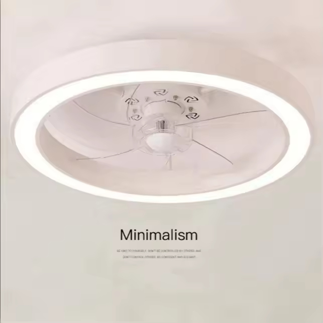 20 Inch Fan Light Deluxe Black and White Model Simple Dimmable 5 Blade Ceiling Fan Light Remote Control