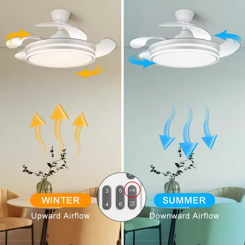 Adopter Fan with Light Household Looking Bedroom Ceiling Fan with Light Led for Home