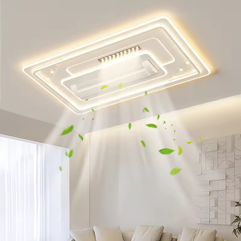 Hotel Bedroom Living Room Decorative Recessed Smart Bladeless LED Ceiling Fan With Light and Remote