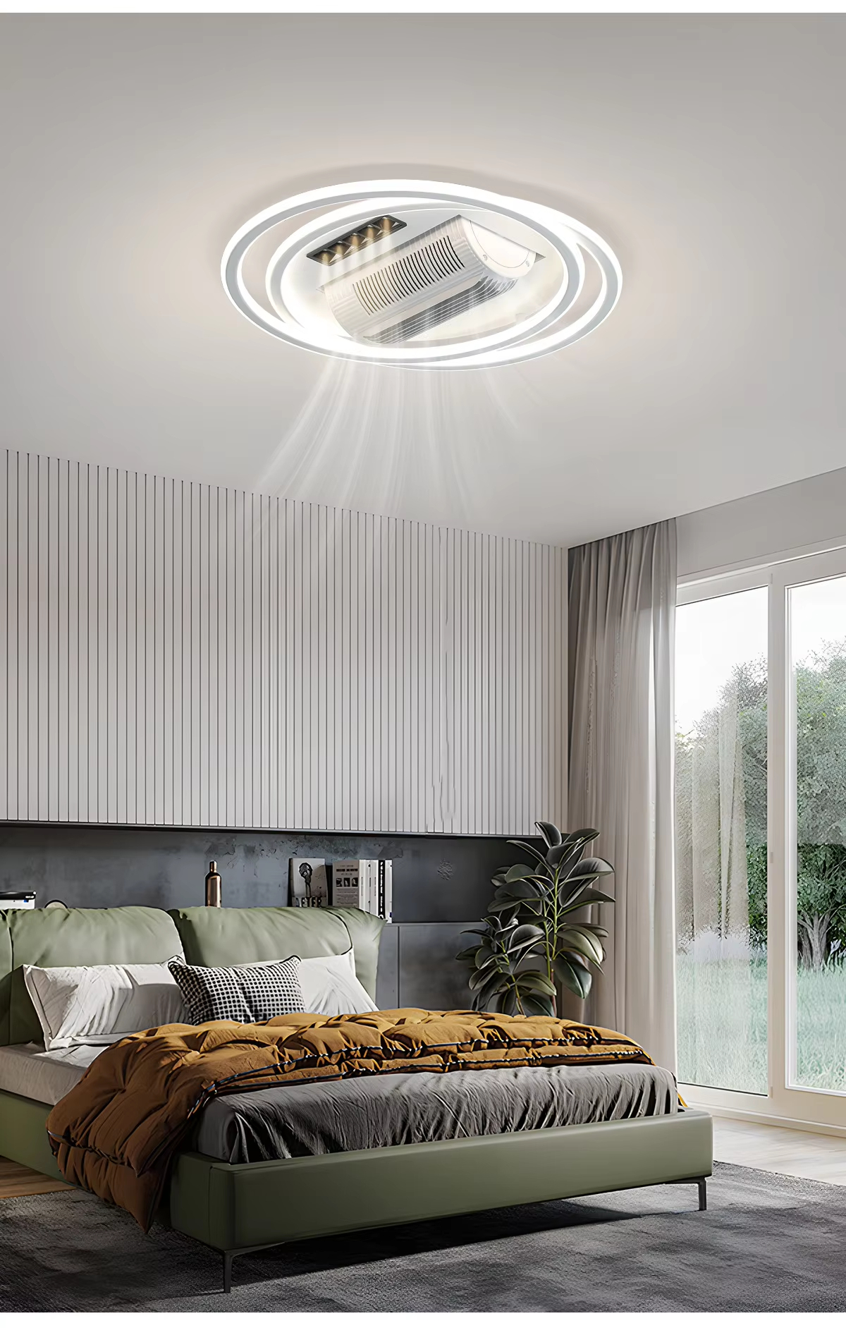 wholesale   Ceiling Fan with Light Remote Control for Bedroom Livingroom Dining Eye Protection Silent Fans Lights