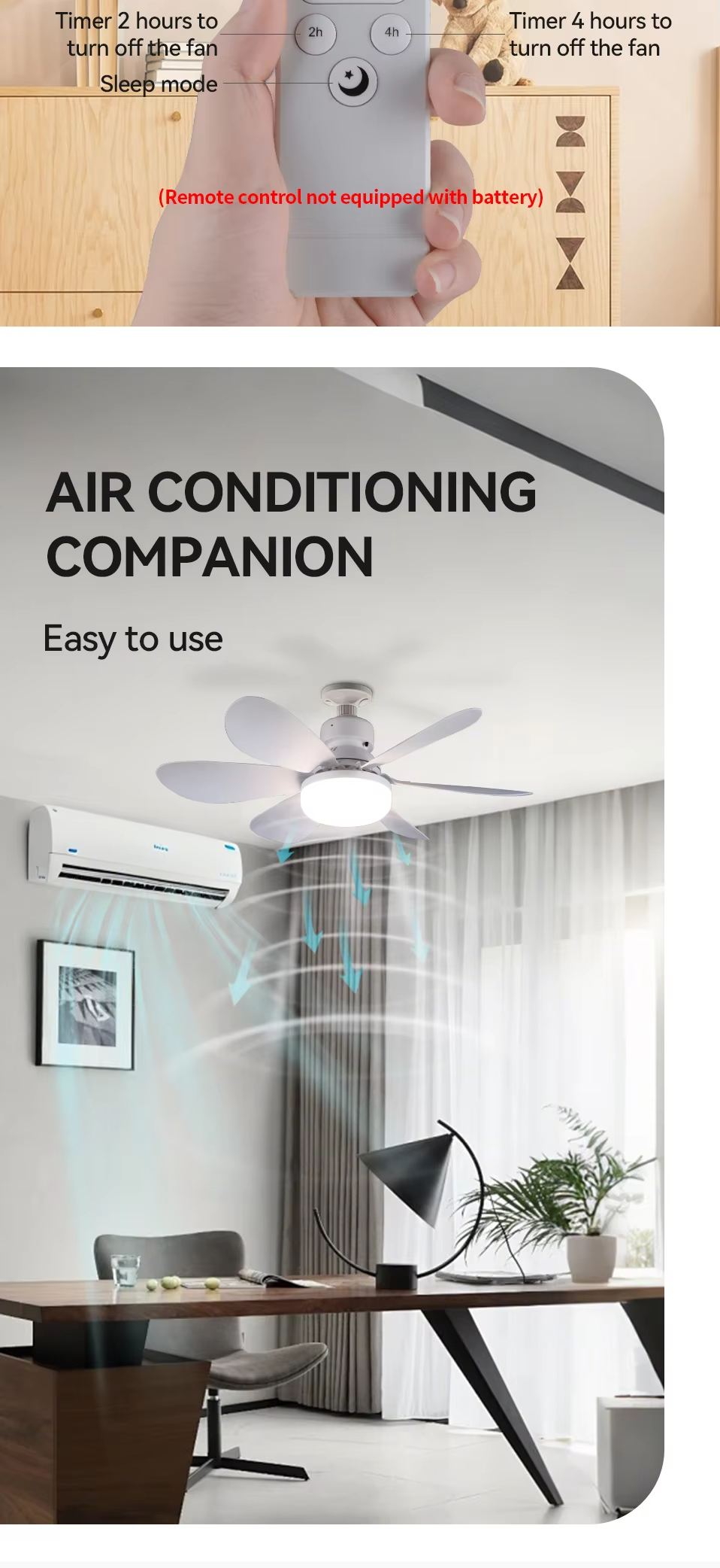 LED Ceiling Fan Light E27 Remote Control 3 Colors Changeable Indoor Home Decoration Bedroom LED Fan Light