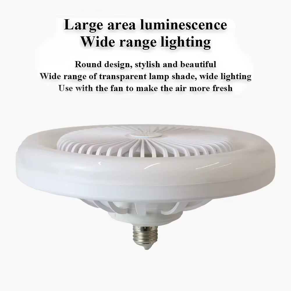 Modern 30W Dimmable LED Ceiling Fan Light With E27 Socket Adjustable Wind Speed For Bedroom