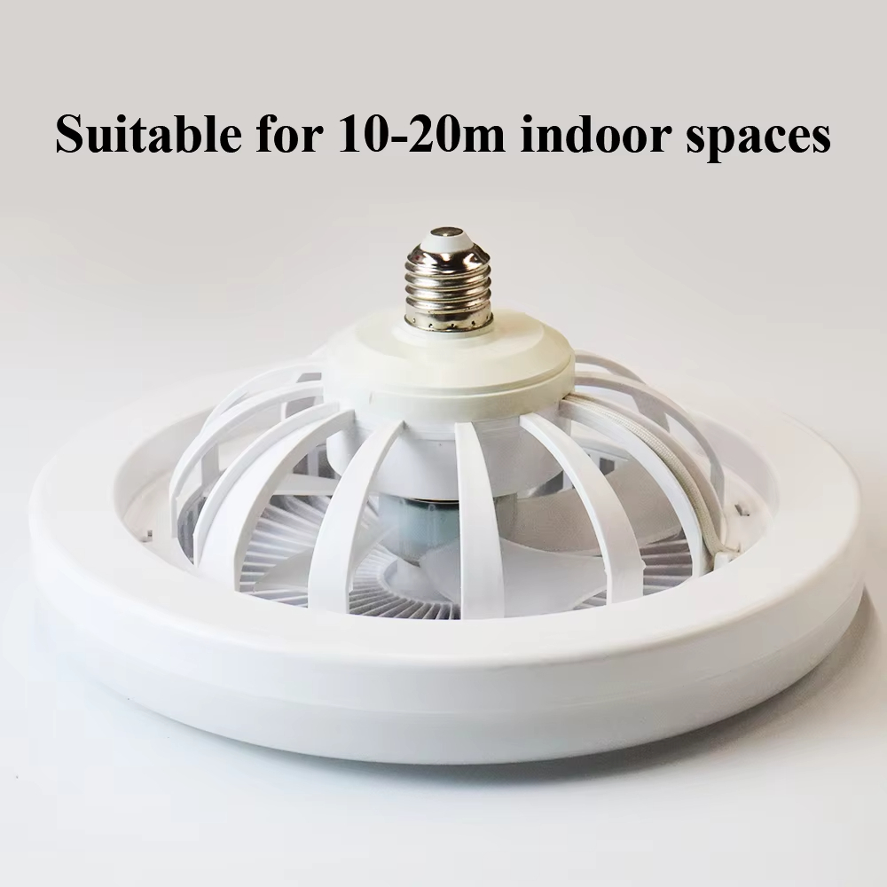 Modern 30W Dimmable LED Ceiling Fan Light With E27 Socket Adjustable Wind Speed For Bedroom