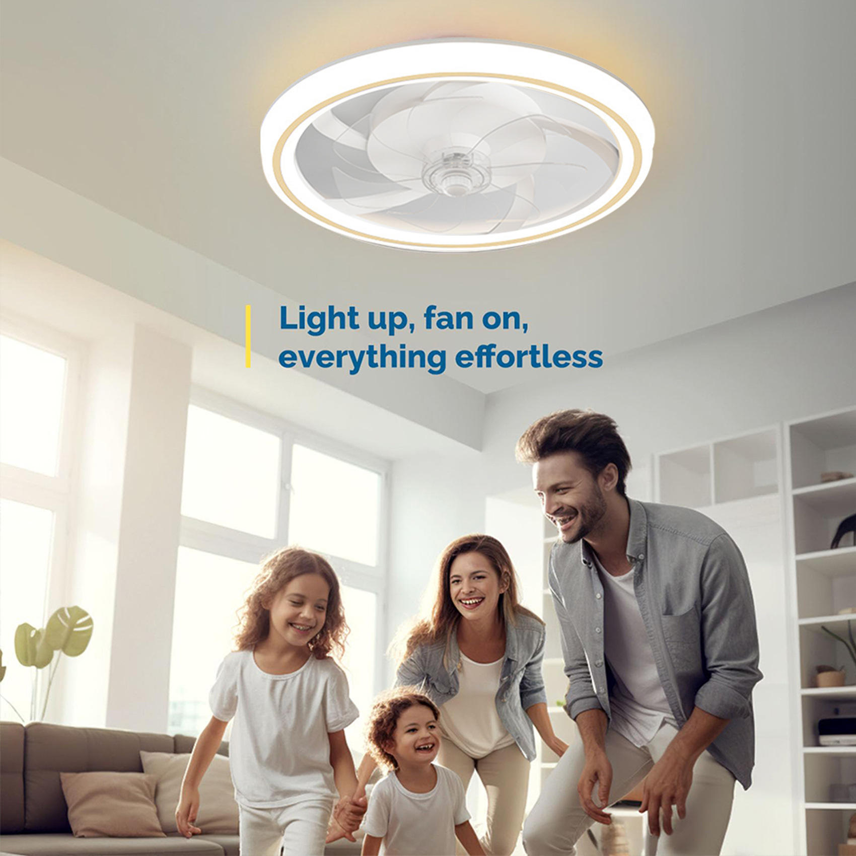 Wholesale factory 16.5 Inch Modern LED Ceiling Fan Light with Remote Control Chandelier Style DC Motor for Living Room Bedroom Home Decoration