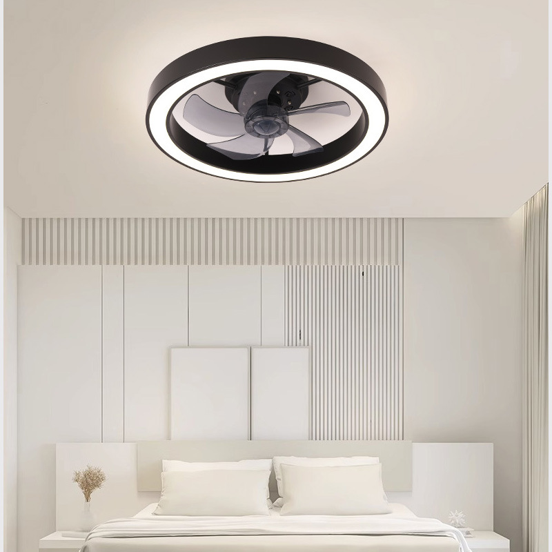 Factory Remote APP Control Smart Low Profile Ceiling Fan Light Flush Mount LED Ceiling Light 6 Wind Speeds New Technology Ceiling Fans