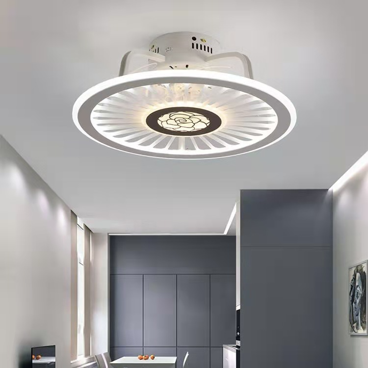 Factory Remote APP Control Smart Low Profile Ceiling Fan Light Flush Mount LED Ceiling Light 6 Wind Speeds New Technology Ceiling Fans