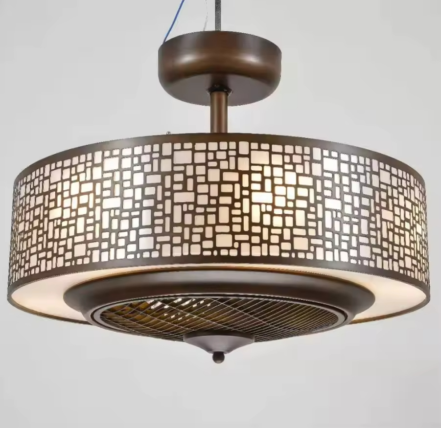 Retro Industry Ceiling Fan Light Modern LED Ceiling Fan With Light Remote Control Fan Lamp