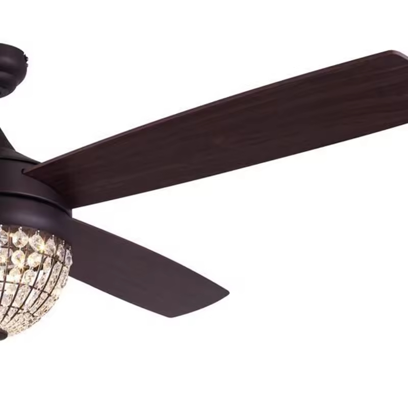 52 Inch Fancy Modern Air Cooling Fan Crystal Lamp Fan ORB Ceiling Fan Light With 4 Plywood Blades Include Remote Control