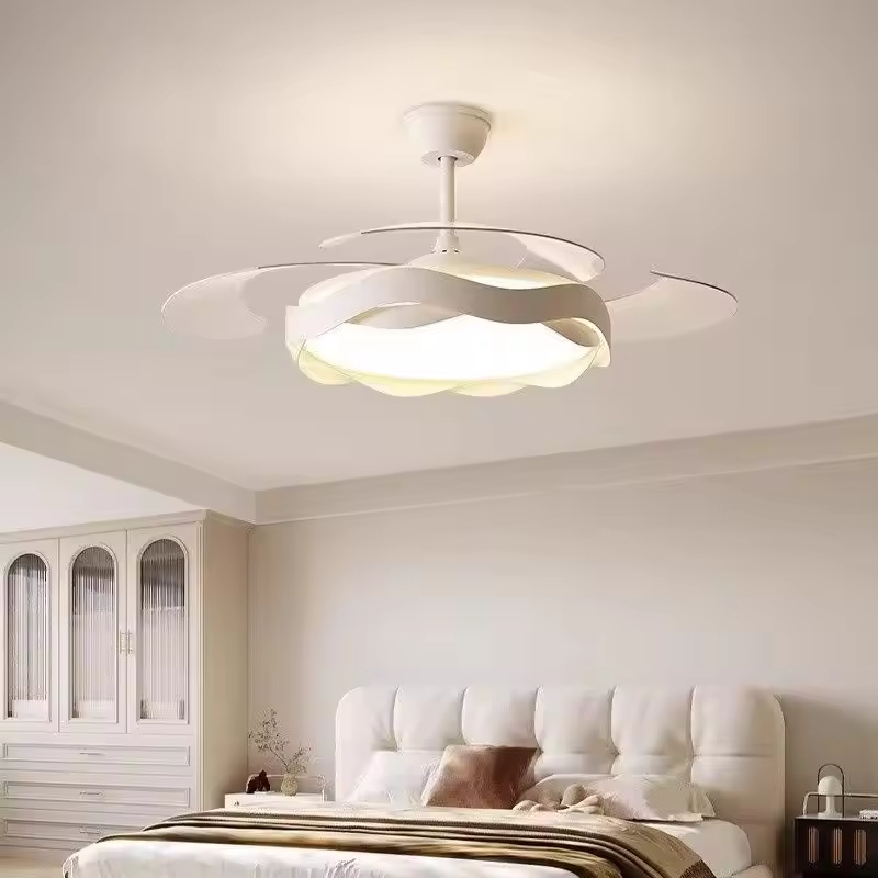 Factory Wholesale  42-Inch High-End Ceiling Fan With Mute Light Simple Short ABS Blades DC Power Source