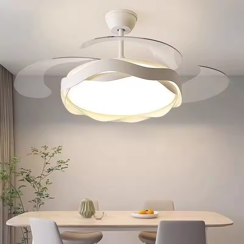 Factory Wholesale  42-Inch High-End Ceiling Fan With Mute Light Simple Short ABS Blades DC Power Source