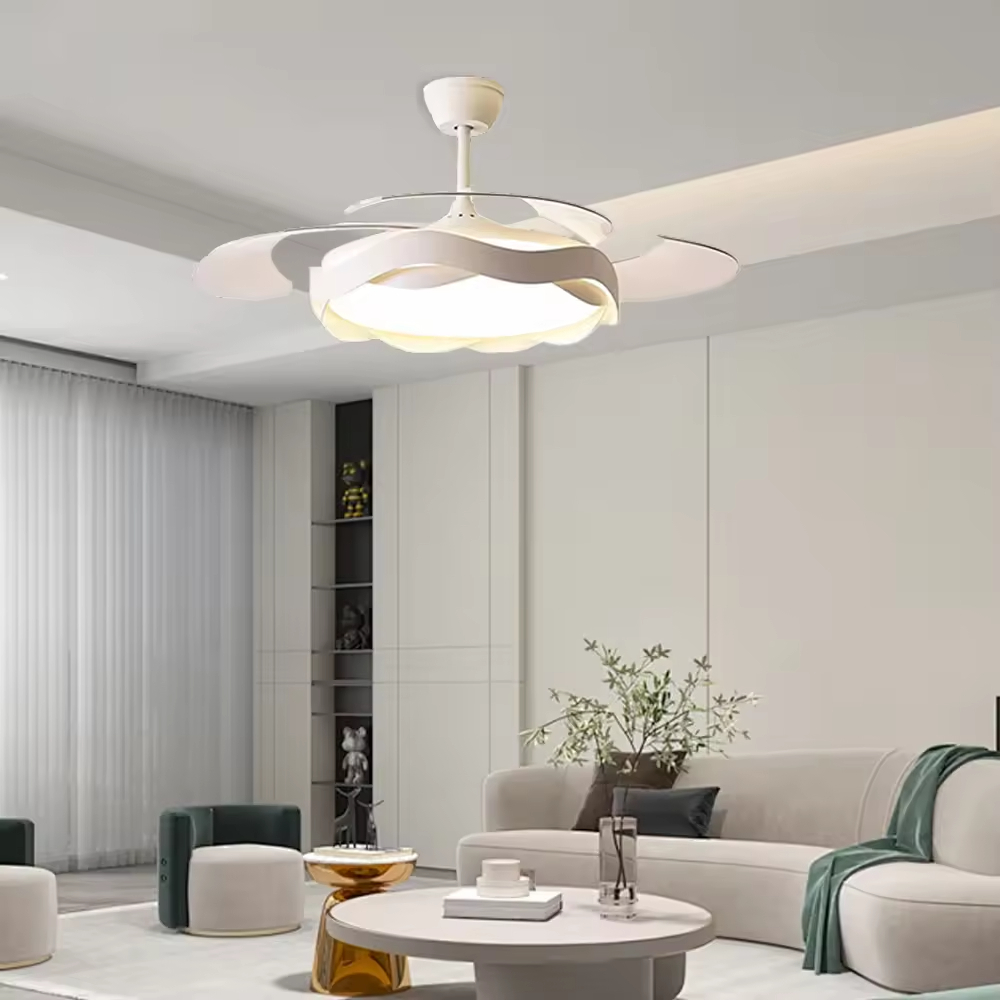 Factory Wholesale  42-Inch High-End Ceiling Fan With Mute Light Simple Short ABS Blades DC Power Source