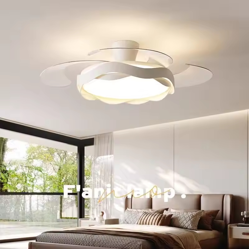 Factory Wholesale  42-Inch High-End Ceiling Fan With Mute Light Simple Short ABS Blades DC Power Source